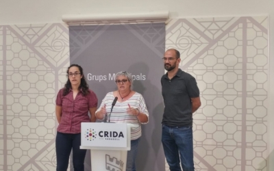 Anna Lara, Nani Valero i Maties Serracant, en roda de premsa | Ràdio Sabadell